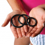 Pierścienie silikonowe - Perfect Fit Silicone 3 Ring Kit Mix Black Zestaw