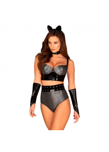 Pikantny sexy komplet - Obsessive Silveria Set L/XL