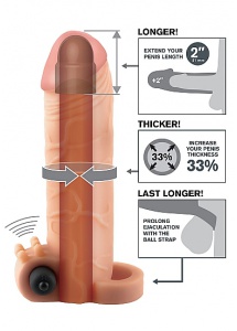 Pipedream - Fantasy X-Tension - NAKŁADKA na penisa WIBRACJE + baterie w zestawie