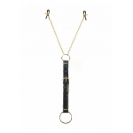 PIPEDREAM Fetish Fantasy Gold - Eleganckie ZACISKI na sutki ZŁOTE skóra