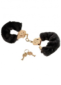 PIPEDREAM Fetish Fantasy Gold - Eleganckie KAJDANKI łancuszek ZŁOTE futerko