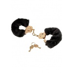 PIPEDREAM Fetish Fantasy Gold - Eleganckie KAJDANKI łancuszek ZŁOTE futerko