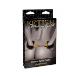 PIPEDREAM Fetish Fantasy Gold - Eleganckie KAJDANKI łancuszek ZŁOTE futerko