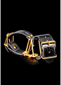 PIPEDREAM Fetish Fantasy Gold - Eleganckie szerokie KAJDANKI złote wykończenia