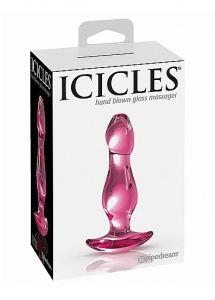 Pipedream Icicles- Dildo plug SZKLANE różowe No. 73 9,2cm