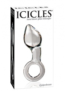 Pipedream Icicles - Plug Dildo szklany No. 14 przezroczysty wygięty 13,8 cm