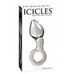Pipedream Icicles - Plug Dildo szklany No. 14 przezroczysty wygięty 13,8 cm