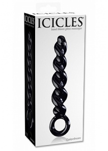 Pipedream Icicles - Plug Dildo szklany No. 37 czarny świder 20 cm 