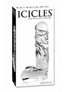 Pipedream Icicles - Plug Dildo szklany No. 40 przezroczysty 15 cm 