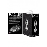 Pipedream Icicles - Plug Dildo szklany No. 44 przezroczysty 8 cm 