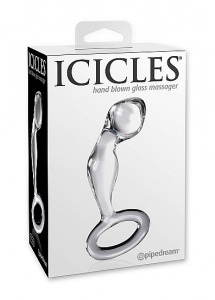 Pipedream Icicles - Plug Dildo szklany No. 46 przezroczysty wygięty 10 cm 