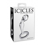 Pipedream Icicles - Plug Dildo szklany No. 46 przezroczysty wygięty 10 cm 