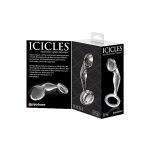 Pipedream Icicles - Plug Dildo szklany No. 46 przezroczysty wygięty 10 cm 