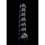Pipedream Icicles - Plug Dildo szklany No. 51 czarny prążek 15,5 cm