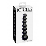 Pipedream Icicles - Plug Dildo szklany No. 51 czarny prążek 15,5 cm