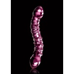 Pipedream Icicles - Plug Dildo szklany No. 55 prążkowany wygięty 19 cm