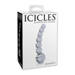 Pipedream Icicles - Plug Dildo szklany No. 66 prążkowany wygięty
