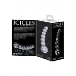 Pipedream Icicles - Plug Dildo szklany No. 66 prążkowany wygięty