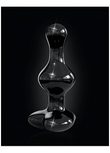 Pipedream Icicles - PLUG szklany 8cm serducho CZARNY