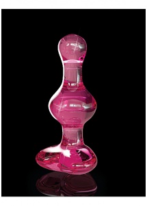 Pipedream Icicles - PLUG szklany 8cm serducho RÓŻOWY
