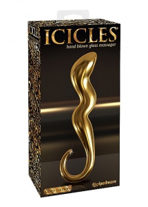 Pipedream Icicles - PLUG szklany  ZŁOTY 17cm PUNKT G i P