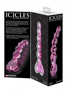 Pipedream Icicles - PLUG szklany przezroczysty prążkowany FIOLET