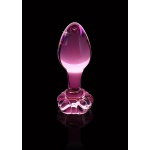 Pipedream Icicles - PLUG szklany przezroczysty KWIATEK fiolet