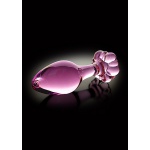 Pipedream Icicles - PLUG szklany przezroczysty KWIATEK fiolet