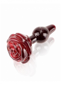 Pipedream Icicles - PLUG szklany przezroczysty ROŻA czerwony