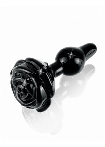 Pipedream Icicles - PLUG szklany przezroczysty ROŻA czarny