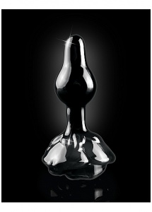 Pipedream Icicles - PLUG szklany przezroczysty ROŻA czarny