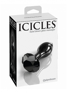 Pipedream Icicles - PLUG szklany przezroczysty kryształ czarny