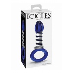 Pipedream Icicles - Plug szklany No. 81 przezroczysty niebieski z uchwytem 9,8cm