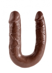 Pipedream King Cock - dildo DWIE GRUBOŚCI PODWÓJNE brązowe PVC - ŚREDNIE 