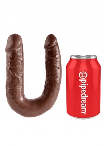 Pipedream King Cock - dildo DWIE GRUBOŚCI PODWÓJNE brązowe PVC - ŚREDNIE 