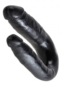 Pipedream King Cock - dildo DWIE GRUBOŚCI PODWÓJNE czarne PVC - MAŁE 
