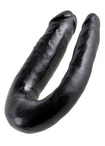 Pipedream King Cock - dildo DWIE GRUBOŚCI PODWÓJNE czarne PVC - MAŁE 