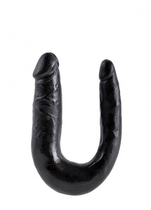 Pipedream King Cock - dildo DWIE GRUBOŚCI PODWÓJNE czarne PVC - MAŁE 