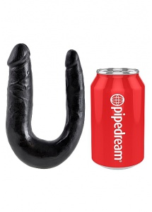 Pipedream King Cock - dildo DWIE GRUBOŚCI PODWÓJNE czarne PVC - MAŁE 