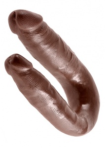 Pipedream King Cock - dildo DWIE GRUBOŚCI PODWÓJNE brązowe PVC - MAŁE 