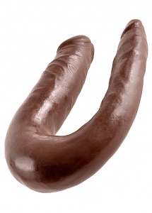 Pipedream King Cock - dildo DWIE GRUBOŚCI PODWÓJNE brązowe PVC - MAŁE 