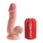 Pipedream King Cock - dildo dual-density z jądrami JAK PRAWDZIWE naturalne TPE FANTA 16cm (6,5")