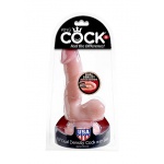 Pipedream King Cock - dildo dual-density z jądrami JAK PRAWDZIWE naturalne TPE FANTA 16cm (6,5")
