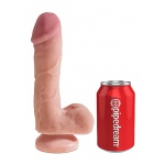 Pipedream King Cock - dildo dual-density z jądrami JAK PRAWDZIWE naturalne TPE FANTA 19cm (7,5")