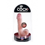 Pipedream King Cock - dildo dual-density z jądrami JAK PRAWDZIWE naturalne TPE FANTA 19cm (7,5")