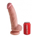 Pipedream King Cock - dildo dual-density z jądrami JAK PRAWDZIWE naturalne TPE FANTA 23cm (9")