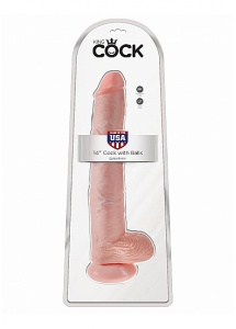 Pipedream King Cock - dildo z jądrami realistyczne JAK PRAWDZIWE naturalne 36cm (14")
