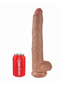 Pipedream King Cock - dildo z jądrami realistyczne JAK PRAWDZIWE śniady 36cm (14")