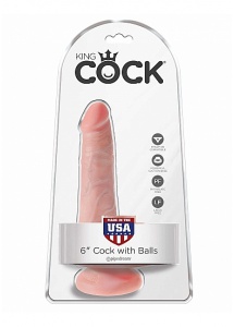 Pipedream King Cock - dildo z jądrami realistyczne JAK PRAWDZIWE naturalne 15cm (6")