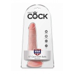 Pipedream King Cock - dildo z jądrami realistyczne JAK PRAWDZIWE naturalne 15cm (6")